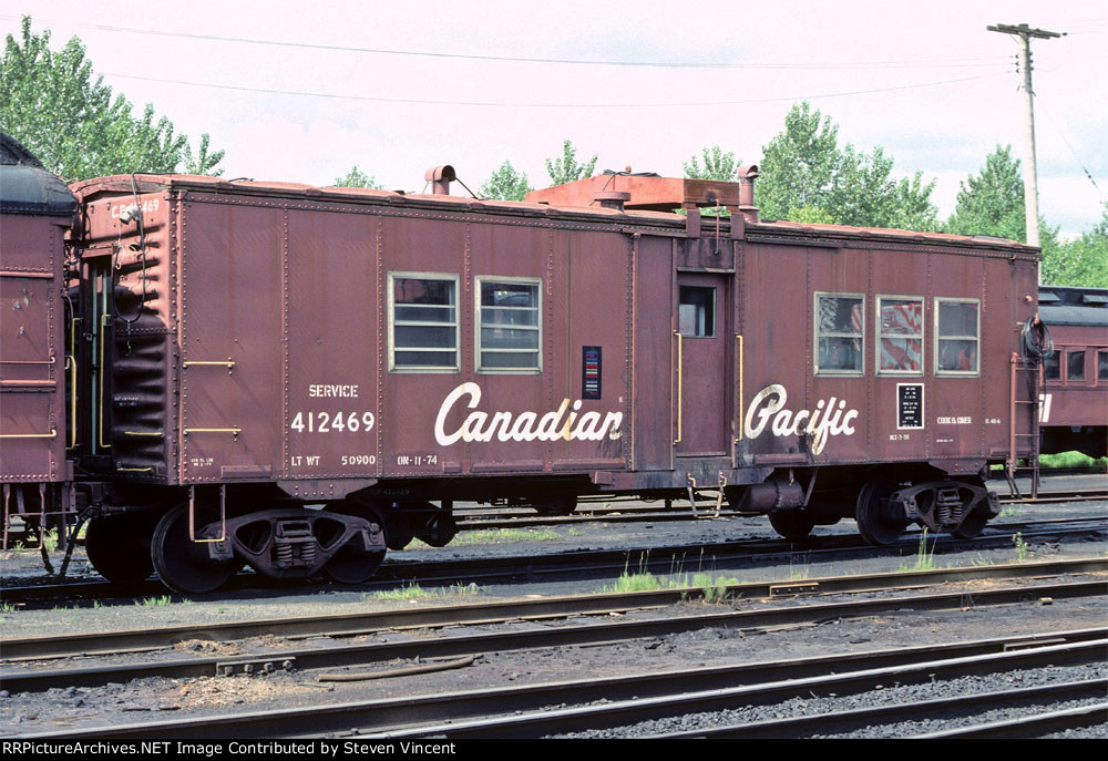 Canadian Pacific bunk car #412469, a converted boxcar.